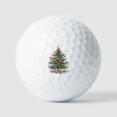 Kerstboom Kerstman Prettig Kerstfeest Golfballen (Voorkant)