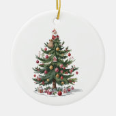 Kerstboom Kerstman Prettig Kerstfeest Keramisch Ornament (Voorkant)