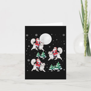 Kerstboom Kerstman Rijden Perzische kat Grappige K Kaart