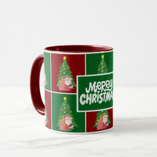 kerstboom Kerstman rood groen Mok