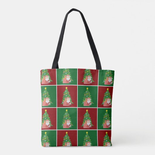 kerstboom | Kerstman | rood groen Tote Bag (Achterkant)