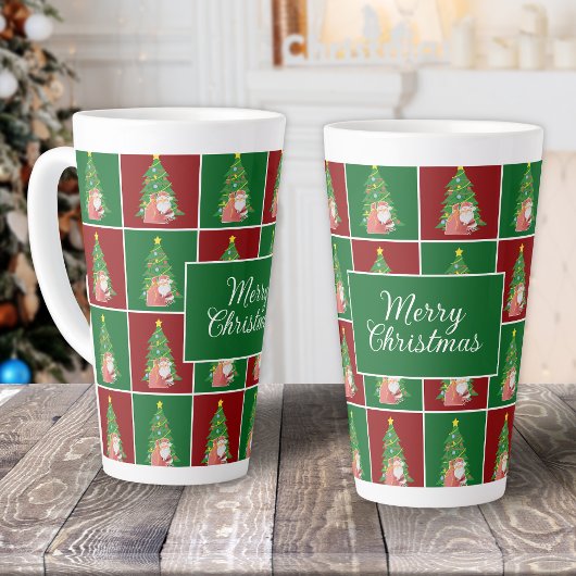 kerstboom | Kerstman | roodgroen aanpasbaar Latte Mok