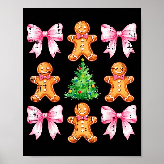 Kerstboom Kerstmannetje Boog Patroon Kerstmis Gi Poster (Voorkant)