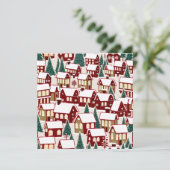 Kerstboom Kerstmis dorp sneeuwende afbeelding antw Kaart (Staand voorkant)