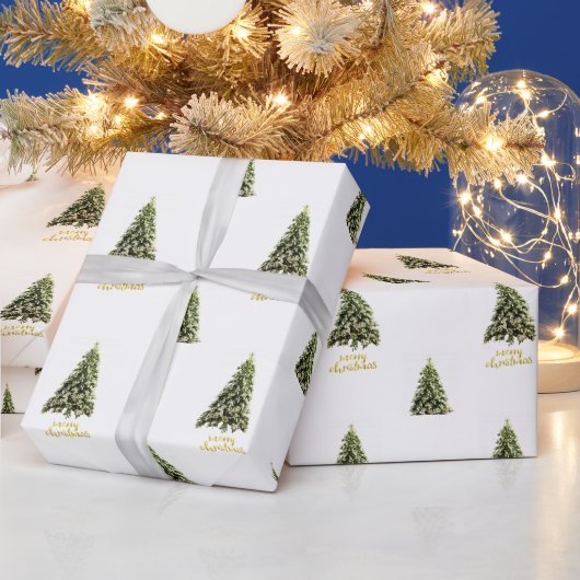 Kerstboom Kerstmis Goud Prettig Kerstfeest Cadeaupapier (Feestdagen)