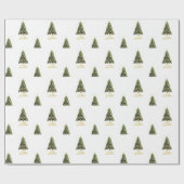 Kerstboom Kerstmis Goud Prettig Kerstfeest Cadeaupapier (Vlak)