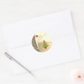 kerstboom, kerstmis, Santa Hat, Faux Gold Ronde Sticker (Envelop)