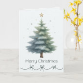 Kerstboom Kerstmis Wenskaart Kaart (Gele Bloem)