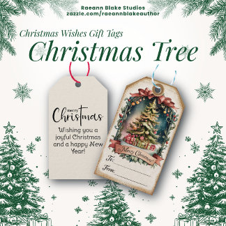 Kerstboom kerstwensen cadeaukaartje cadeaulabel