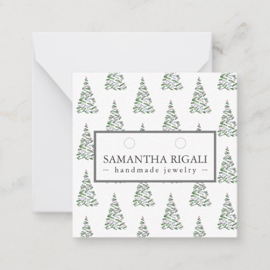 Kerstboom Ketting Oorbellen Display Notitiekaartje (Voorkant)