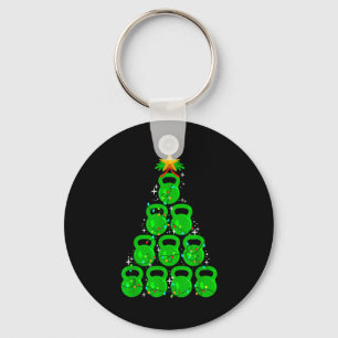 Kerstboom Kettlebell Kerst Fitness Gym Workout Sleutelhanger