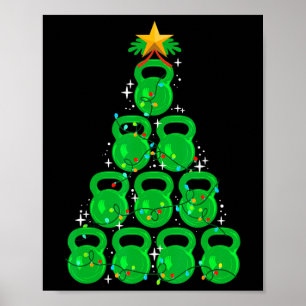 Kerstboom Kettlebell Kerst Fitness Workout Gym Poster