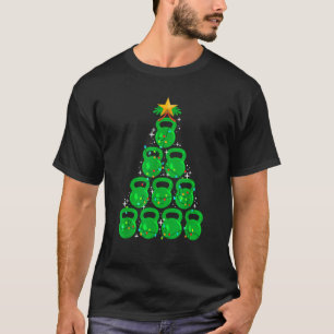 Kerstboom Kettlebell Xmas Gym Workout Fitness T-shirt