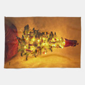 Kerstboom Keukenhanddoek in Vintage Stijl (Horizontaal)