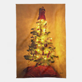 Kerstboom Keukenhanddoek in Vintage Stijl