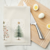 Kerstboom keukenhanddoek, Kerstmis Theedoek (Quarter Fold)