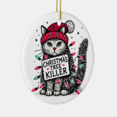 kerstboom killer cat keramisch ornament (Rechts)