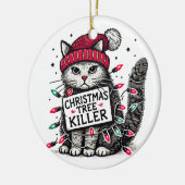 kerstboom killer cat keramisch ornament (Links)
