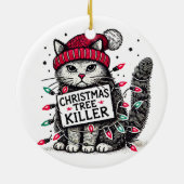 kerstboom killer cat keramisch ornament (Achterkant)