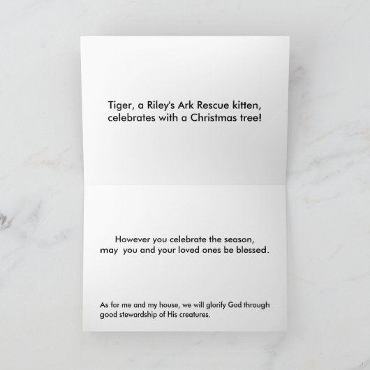 Kerstboom kitten - Gepersonaliseerd Feestdagen Kaart (Binnen)