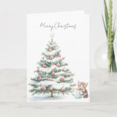 Kerstboom Kitten Pepermunt Kaart (Voorkant)
