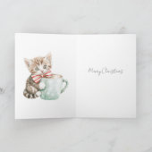 Kerstboom Kitten Pepermunt Kaart (Binnen)