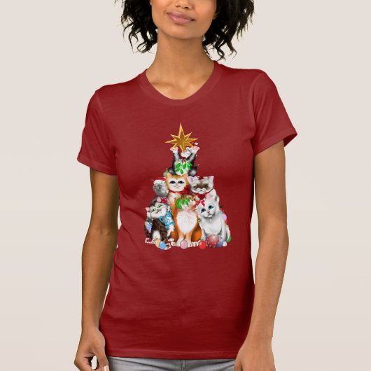 kerstboom Kittens T-Shirt (Voorkant)