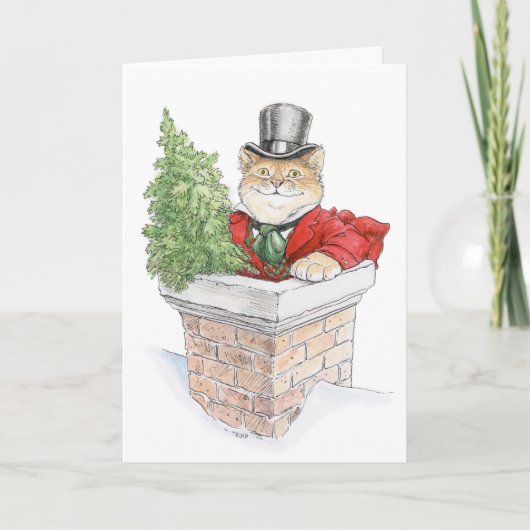 Kerstboom Kitty Kaart (Voorkant)