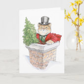 Kerstboom Kitty Kaart (Gele Bloem)