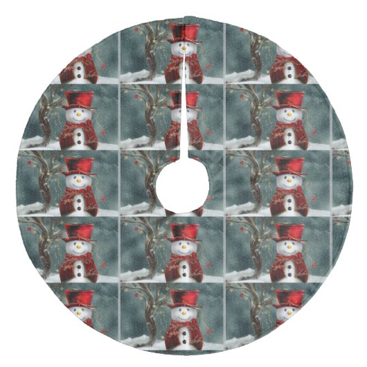 Kerstboom Kleed/Snieuwman Fleece Kerstboom Rok (Voorkant)