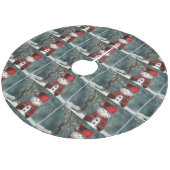 Kerstboom Kleed/Snieuwman Fleece Kerstboom Rok (Gekanteld)