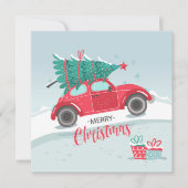 Kerstboom Klein Rood Autovlak Kerstkaart (Voorkant)