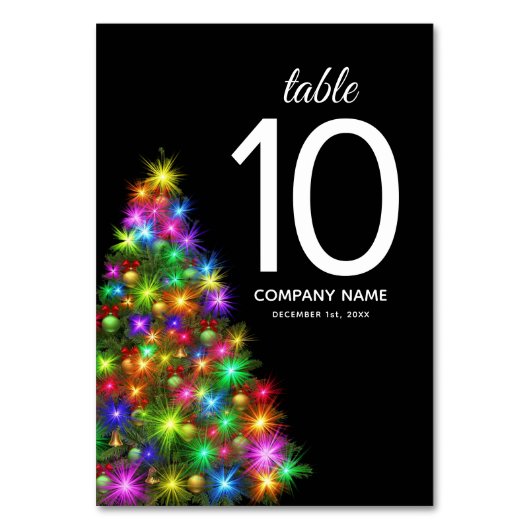 Kerstboom kleurrijk bedrijf kaart (Voorkant)