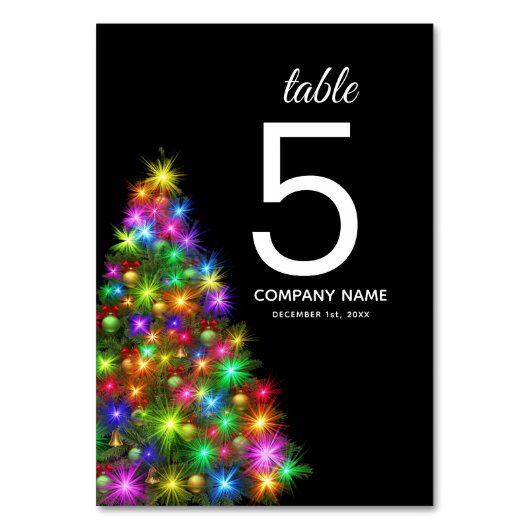 Kerstboom kleurrijk bedrijf kaart (Achterkant)