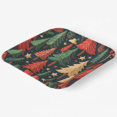 Kerstboom kleurrijk patroon papieren bordje (Gebogen)