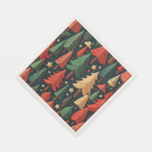 Kerstboom kleurrijk patroon servet (Hoek)