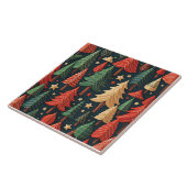 Kerstboom kleurrijk patroon tegeltje (Zijkant)