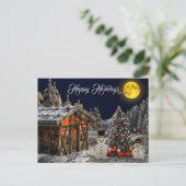 Kerstboom - kleurrijk startwit Snowman Briefkaart (Staand voorkant)