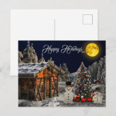 Kerstboom - kleurrijk startwit Snowman Briefkaart (Voorkant / Achterkant)