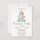 Kerstboom,Kleurrijke Ballen,Houten Kerstfeest Kaart (Voorkant)