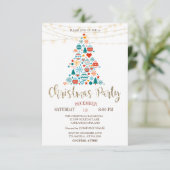 Kerstboom,Kleurrijke Ballen,Houten Kerstfeest Kaart (Staand voorkant)