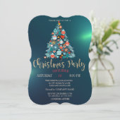 Kerstboom, Kleurrijke Ballen Kerstbedrijf Kaart (Staand voorkant)