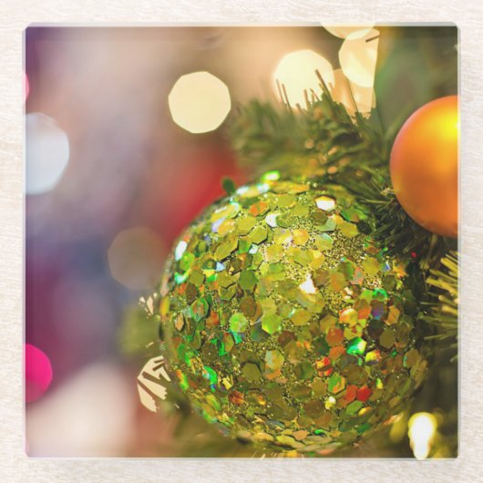 Kerstboom kleurrijke drank glazen onderzetter (Voorkant)