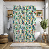 Kerstboom Kleurrijke Kunst Douchegordijn