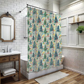 Kerstboom Kleurrijke Kunst Douchegordijn