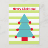 Kerstboom Kleurrijke Streep Groet Briefkaart (Voorkant)