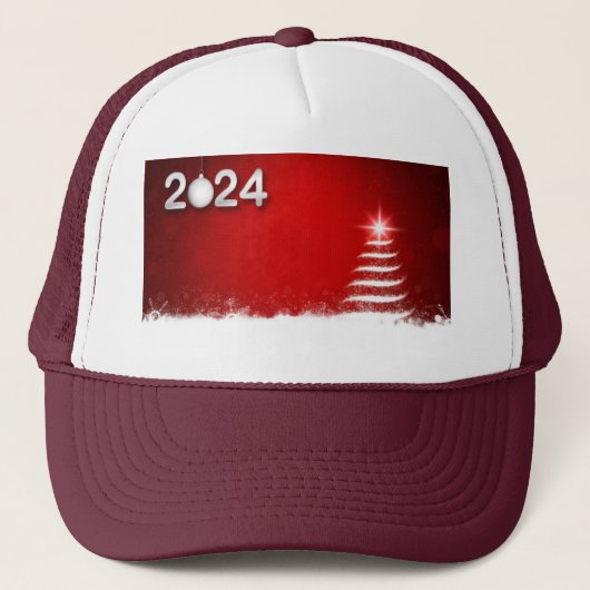 Kerstboom Knipperende Rode Kleur achtergrond-Dop Trucker Pet (Voorkant)