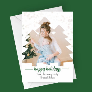 Kerstboom Knipsel Foto Vakantie Kaart