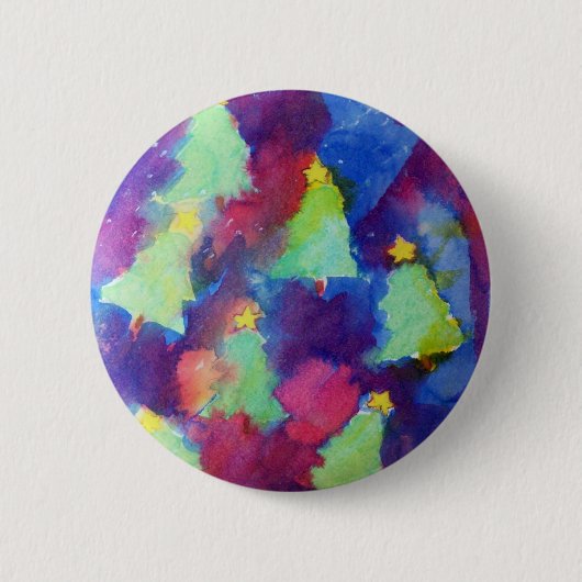 Kerstboom, Knop Ronde Button 5,7 Cm (Voorkant)