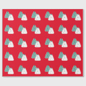 Kerstboom Koekjesmonster Dough Homemade Mix Red Cadeaupapier (Vlak)